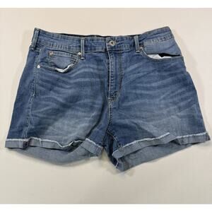 Denizen Levi’s Womens High Rise Denim Shorts Size 12 W31 Raw Hem Stretch